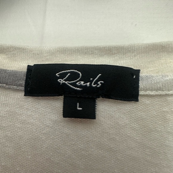 Rails Sami Long Sleeve V Neck Top In Stone Camo Size Large Linen Blend - Picture 4 of 6